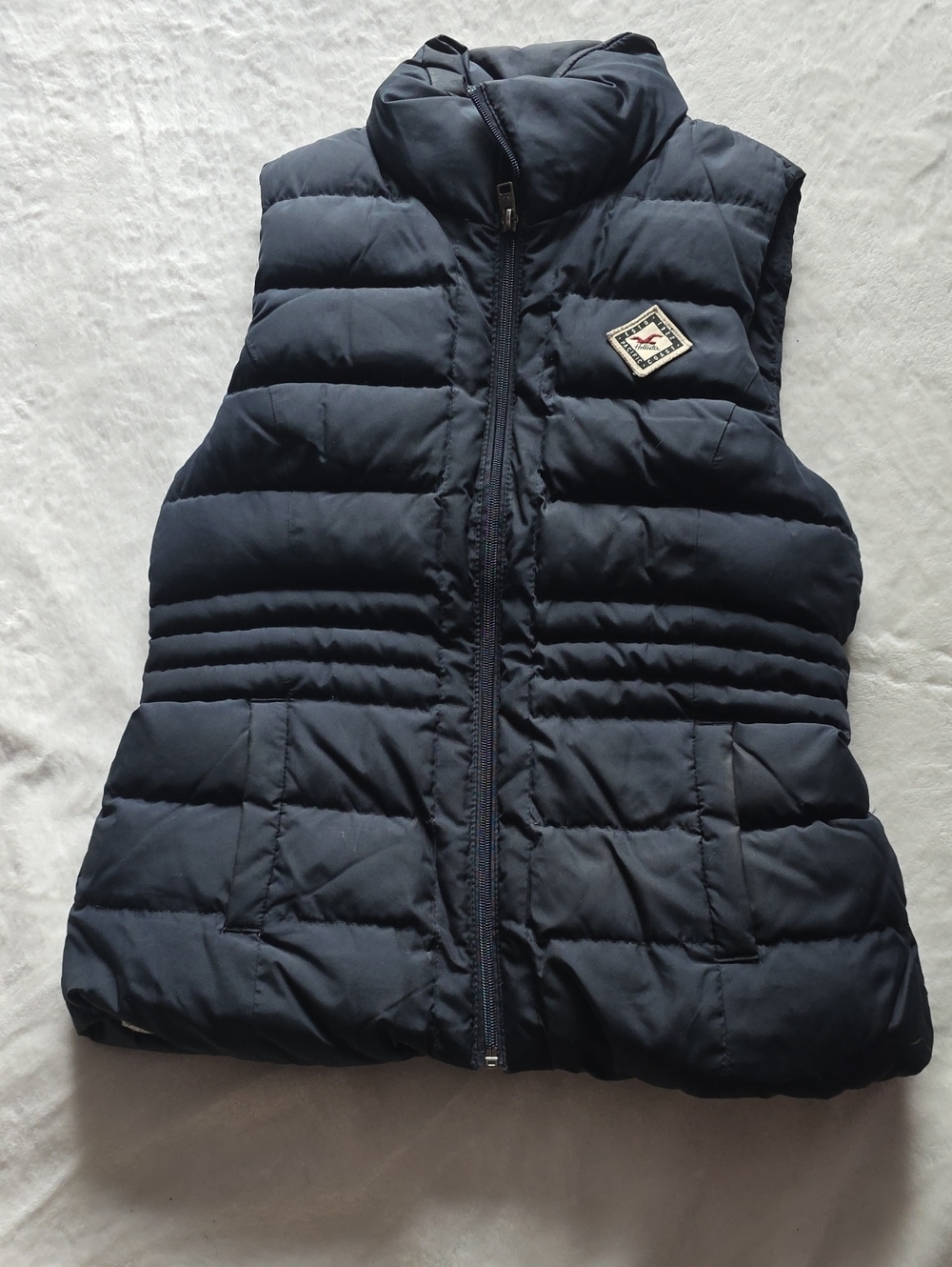 Hollister Black Vest with Cream Sherpa Lining